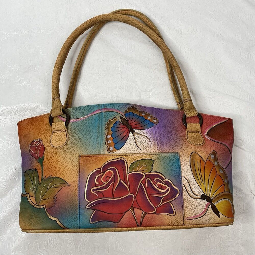 Anuschka Hand Painted Leather Shoulder Bag